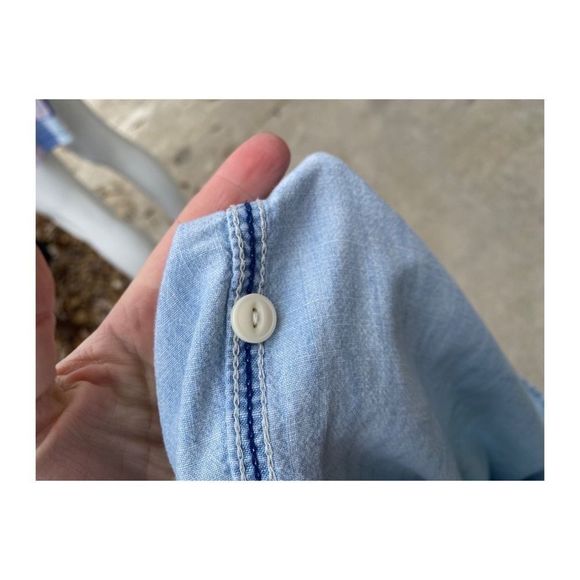 Gap Kids Chambray Button Down Shirt Short Sleeve - Picture 8 of 12